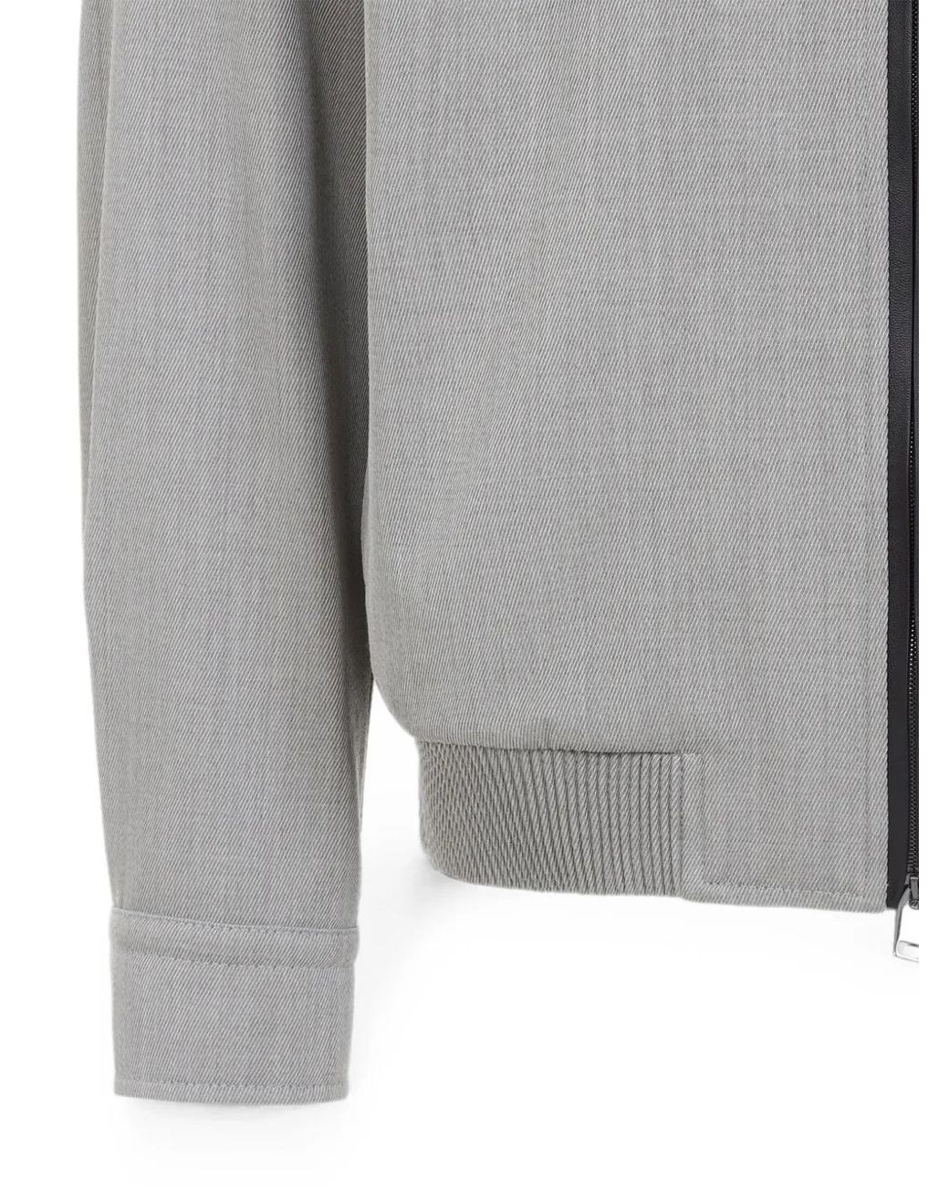 Brioni Gray Wool Zip-Up Jacket for men