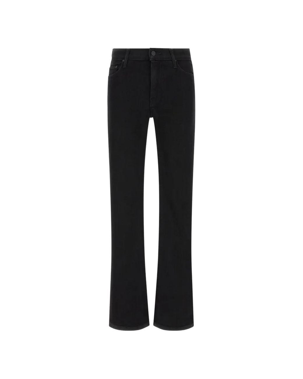 Mother Black The Weekender Mid-Rise Flared Jeans