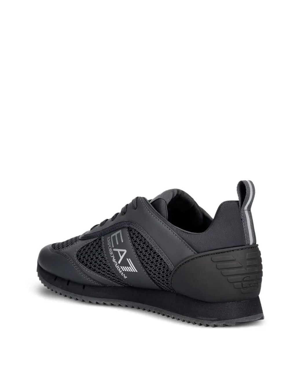 EA7 Black Logo-Print Mesh Sneakers