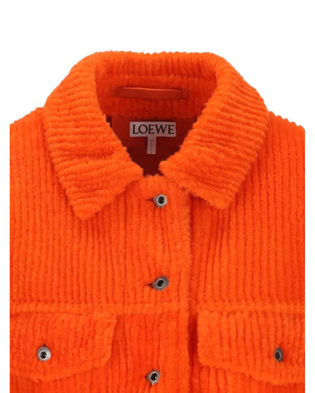 Loewe Orange Corduroy-Effect Shearling Jacket