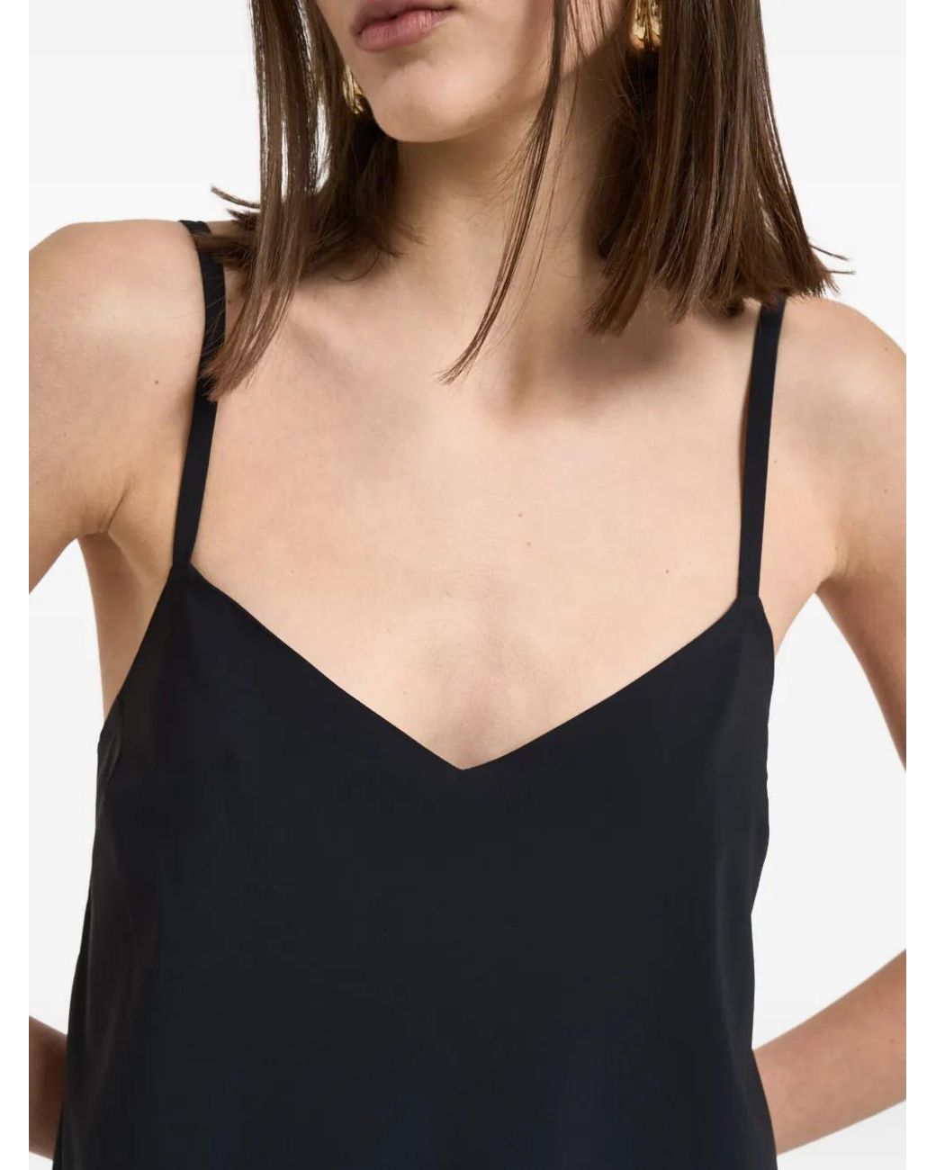 Rrd Black Spaghetti-Strap V-Neck Dress