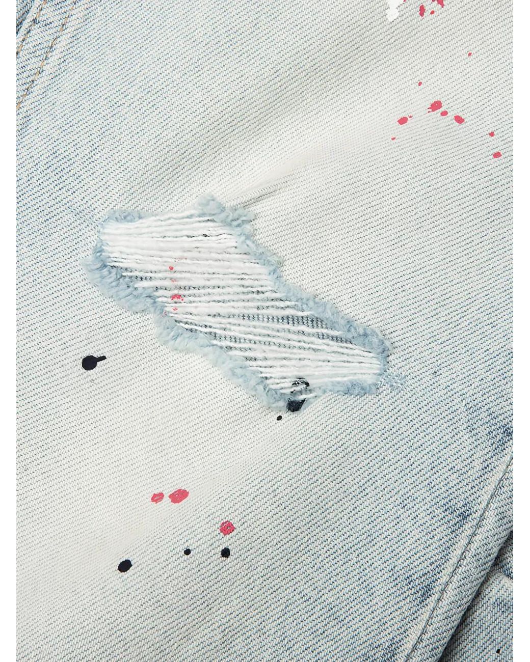 Ksubi Blue Van Winkle Ksteller Genesis Paint-Splatter Distressed Jeans for men