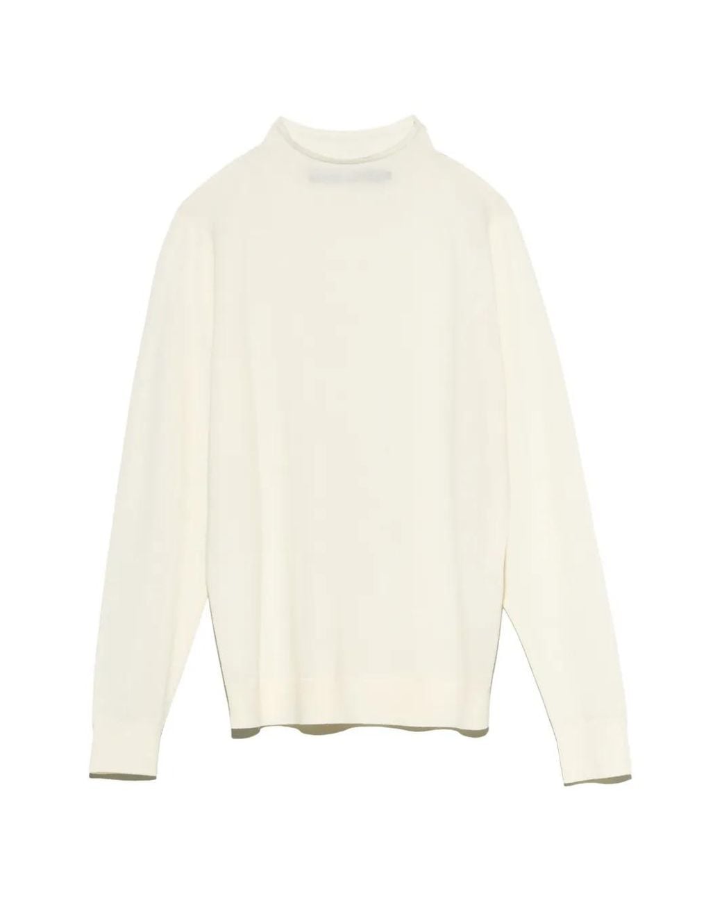 Bimba Y Lola White Ivory Merino Wool Turtleneck Sweater
