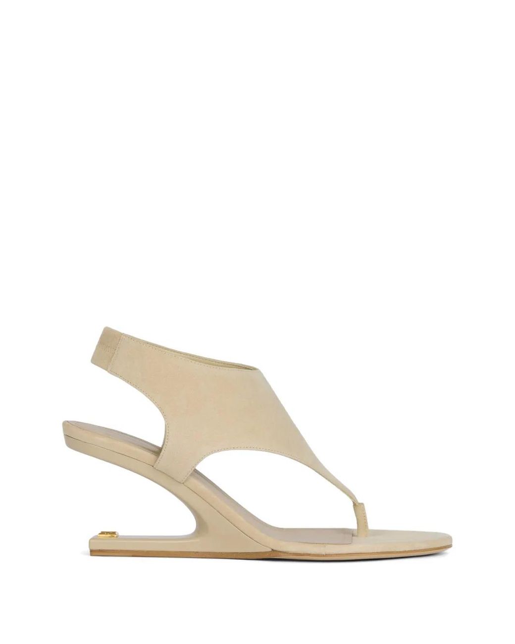 Balmain White No Wedge Suede Sandals