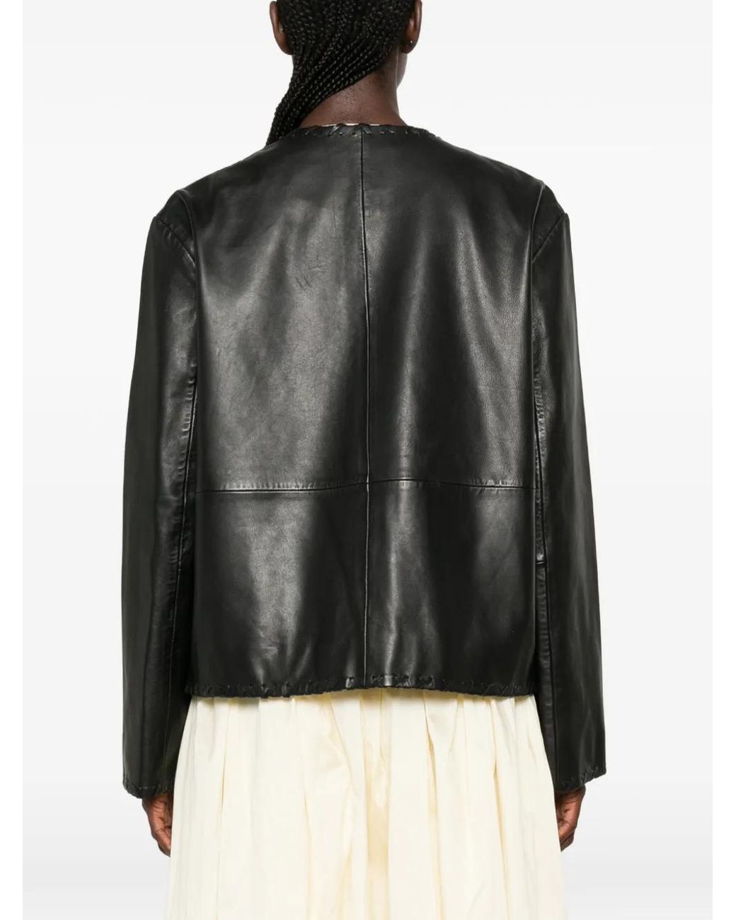 Rohe Black Whipstitch-Trim Collarless Jacket