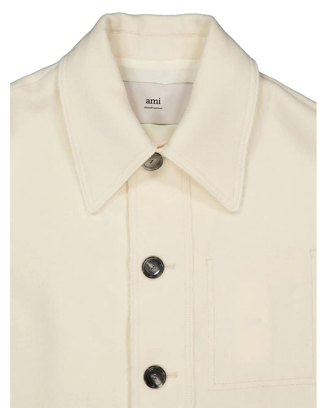 AMI White Jacke Aus Wolle