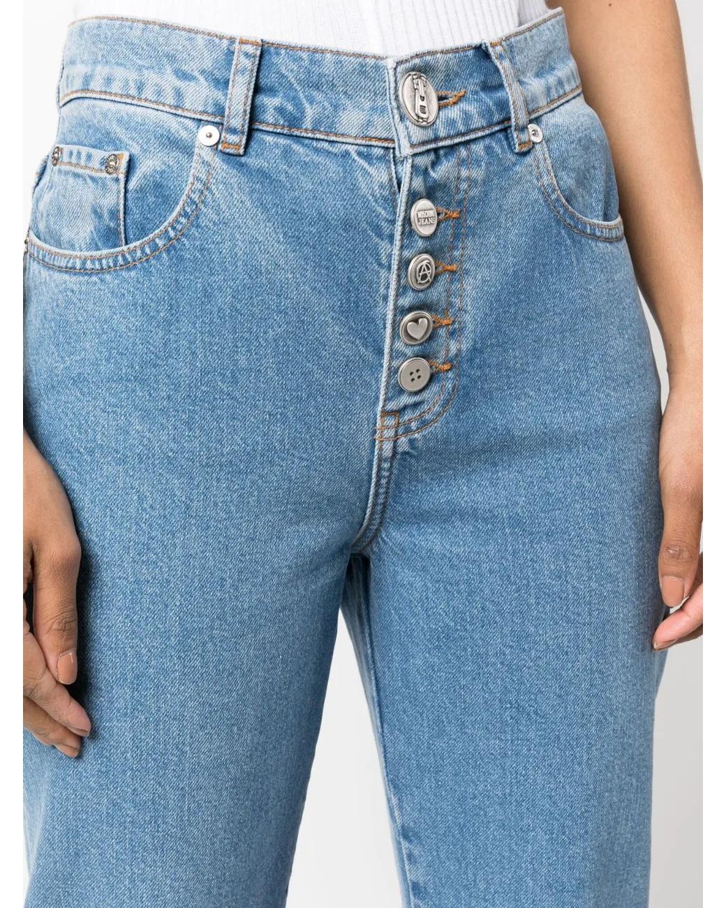 Moschino Blue Straight-Leg Denim Pants