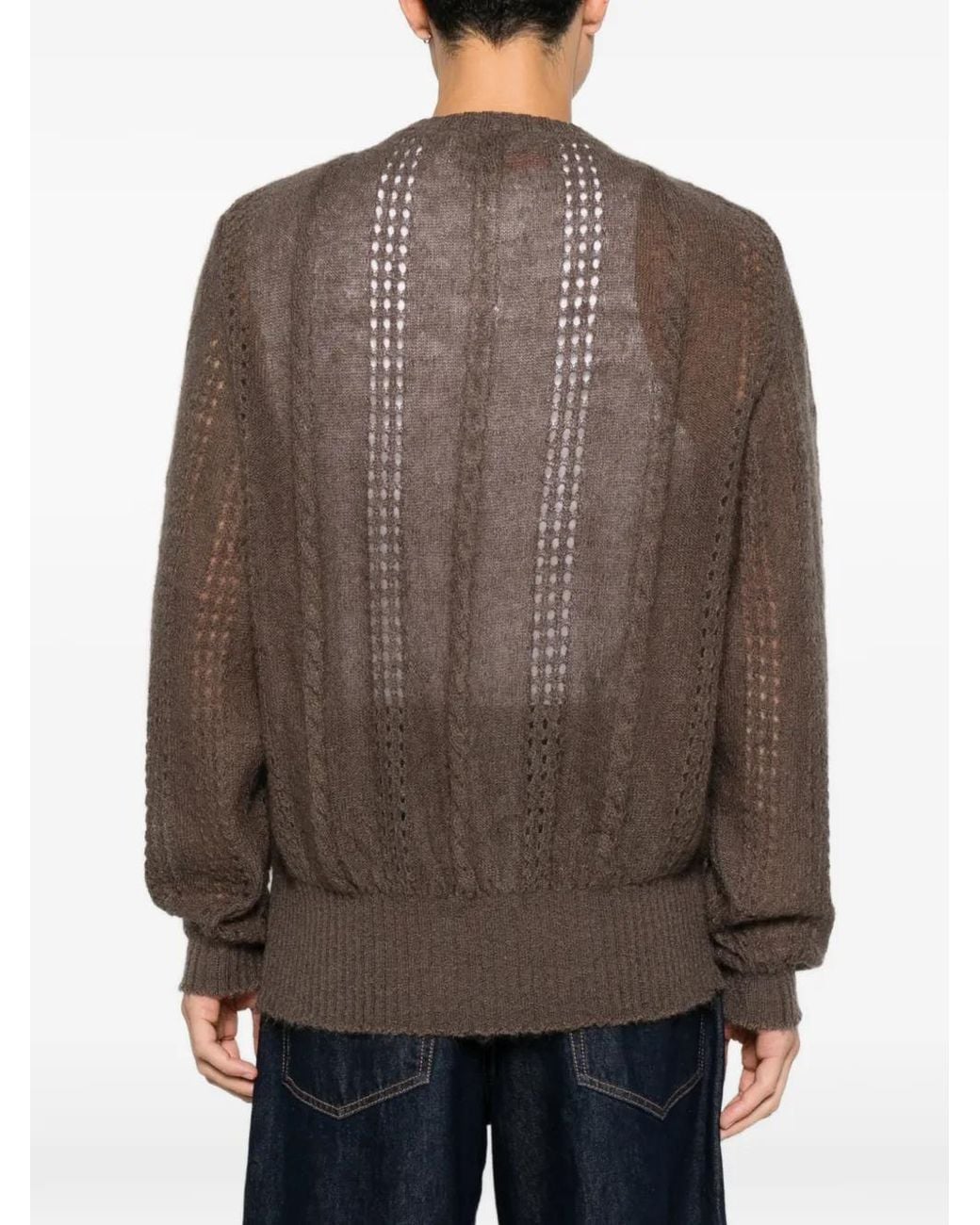Magliano Brown Cor Flower-Embroidered Cardigan for men