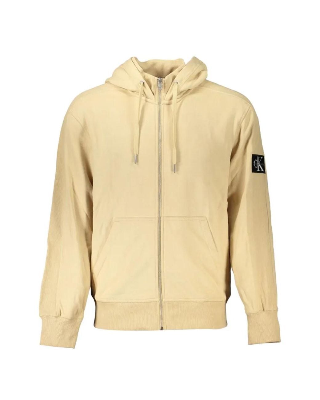Calvin Klein Natural Logo-Patch Zip-Up Hoodie for men