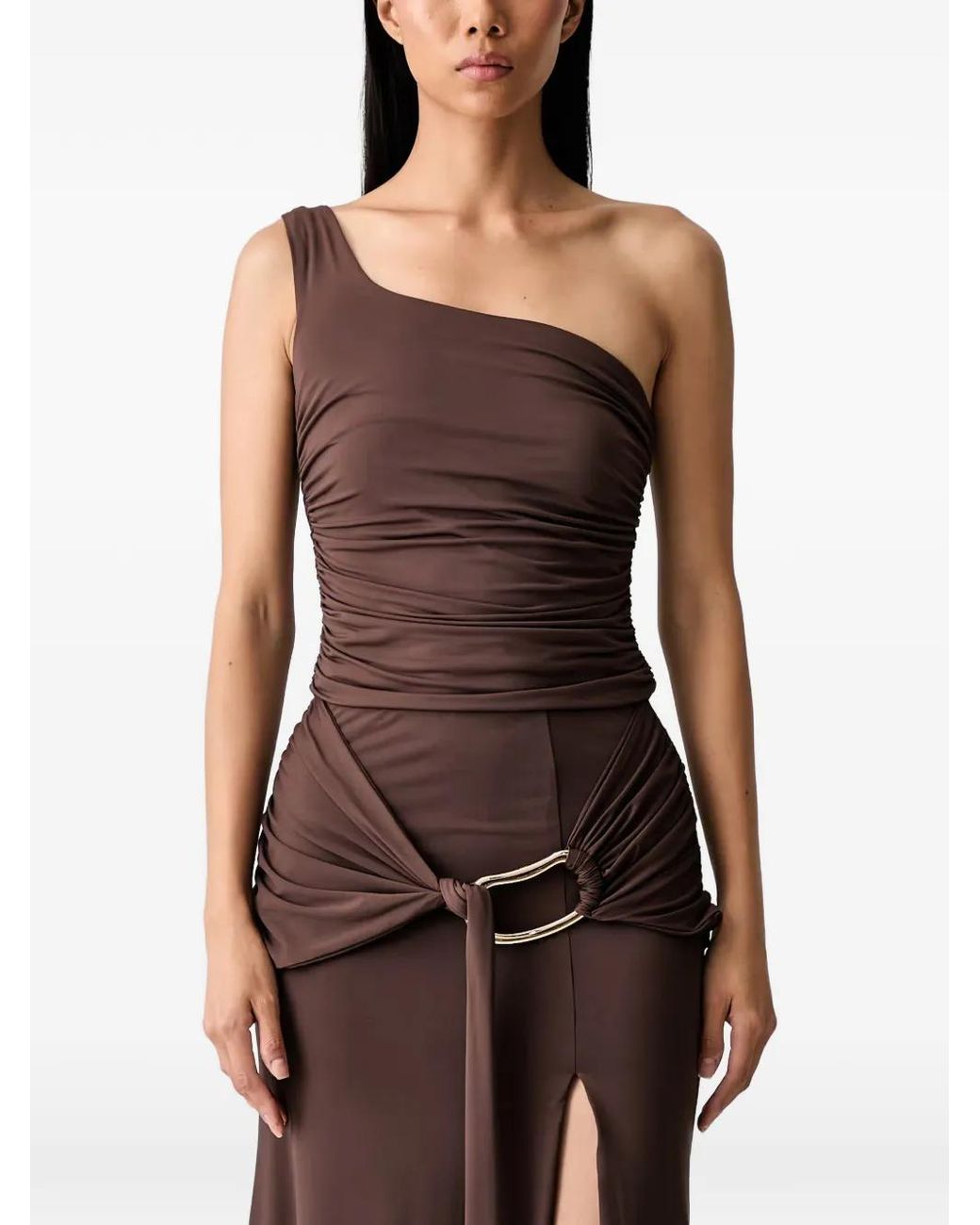 Bardot Black Dion One-Shoulder Ruched Top