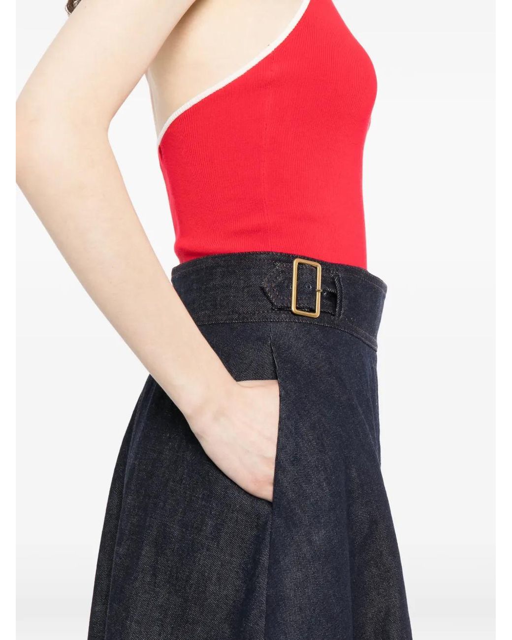 Adam Lippes Blue Caspian Skirt