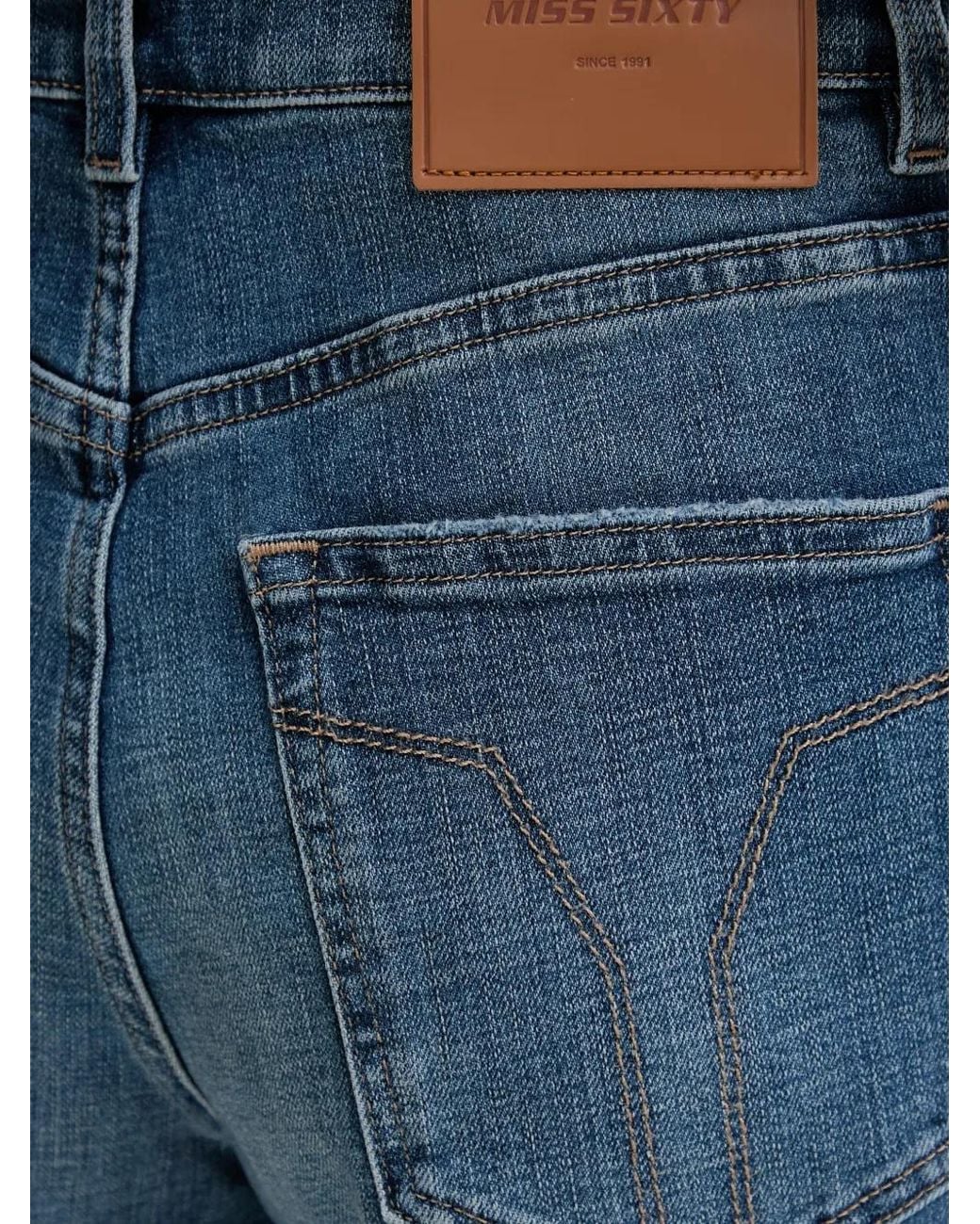 Miss Sixty Blue Faded Straight-Leg Jeans