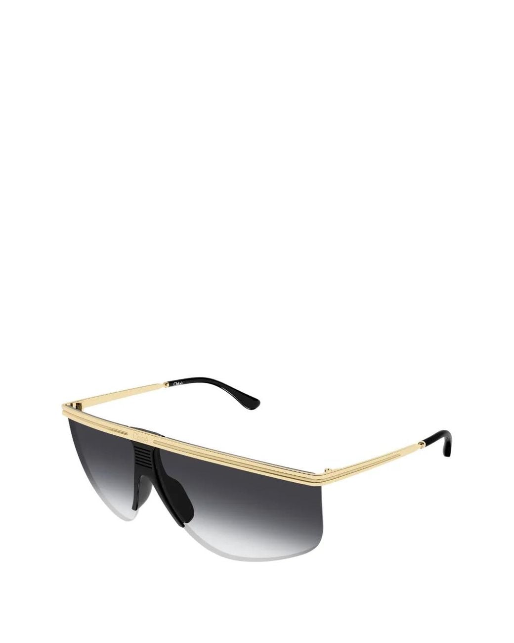 Chloé Metallic Pilot-Frame Shield Sunglasses