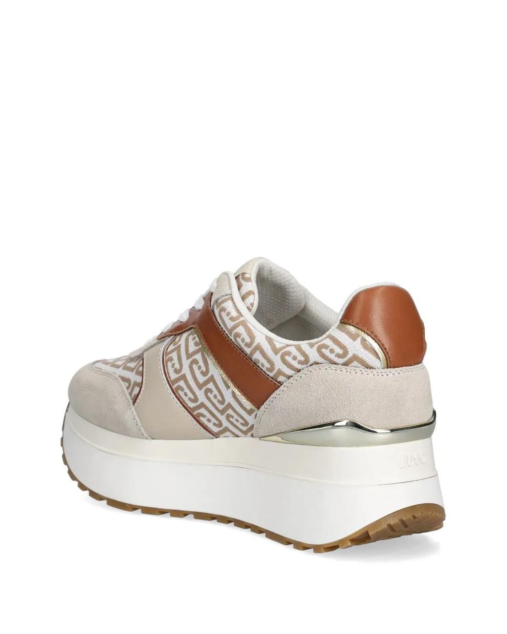 Liu Jo White Monogram Jacquard Super-Platform Sneakers