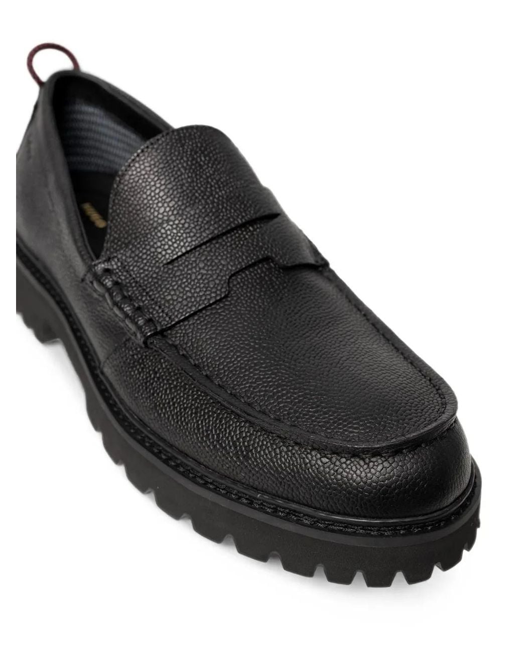 HUGO Black Lug-Sole Loafers for men