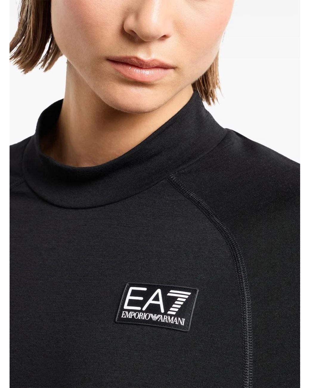 EA7 Black Logo-Patch Top