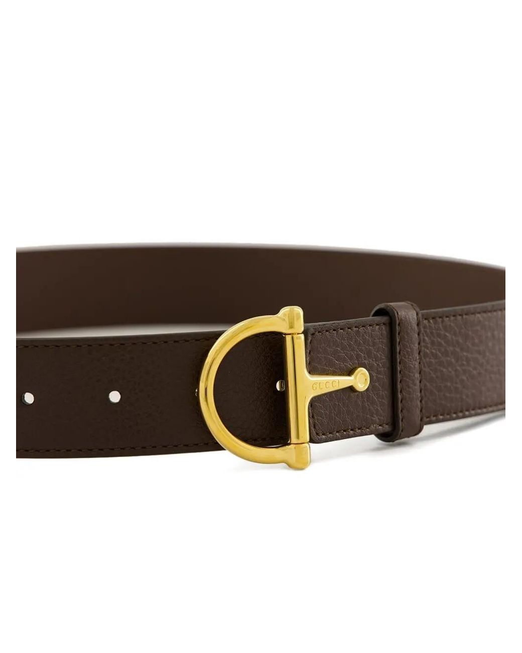 Gucci White Horsebit-Detail Leather Belt
