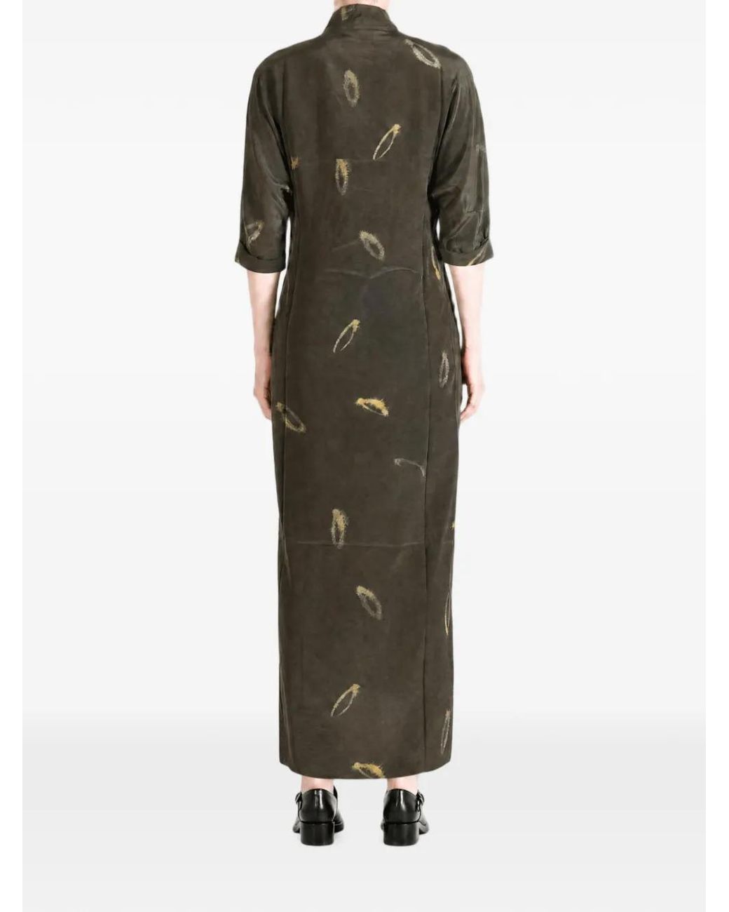 Cortana Gray Thea Silk Maxi Dress