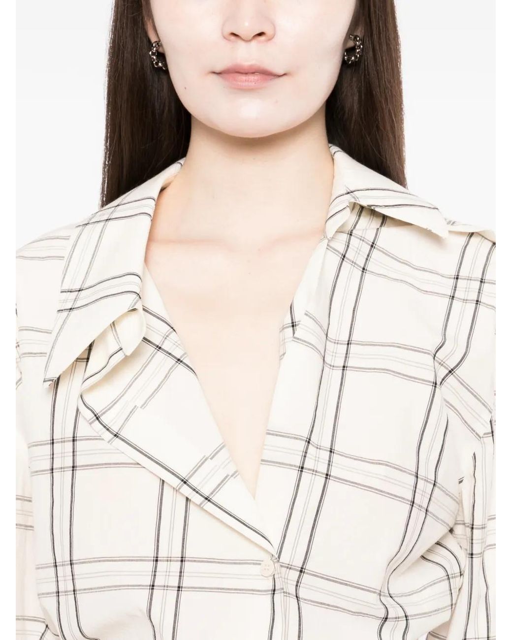 The Attico White Plaid Shirt
