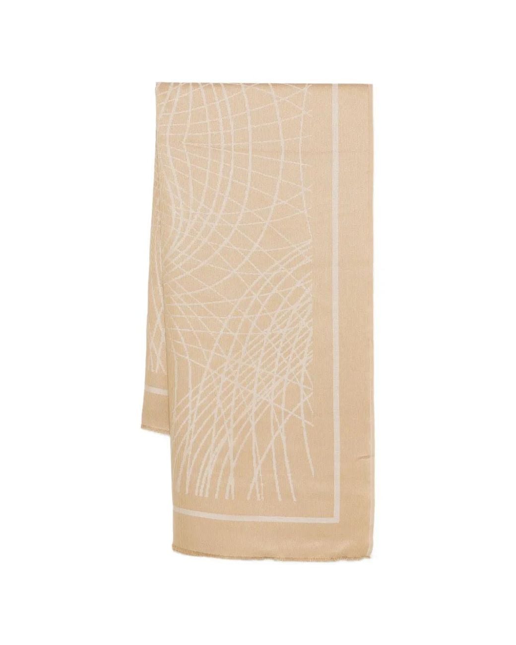 Elisabetta Franchi Natural Foulard Scarf With Lurex