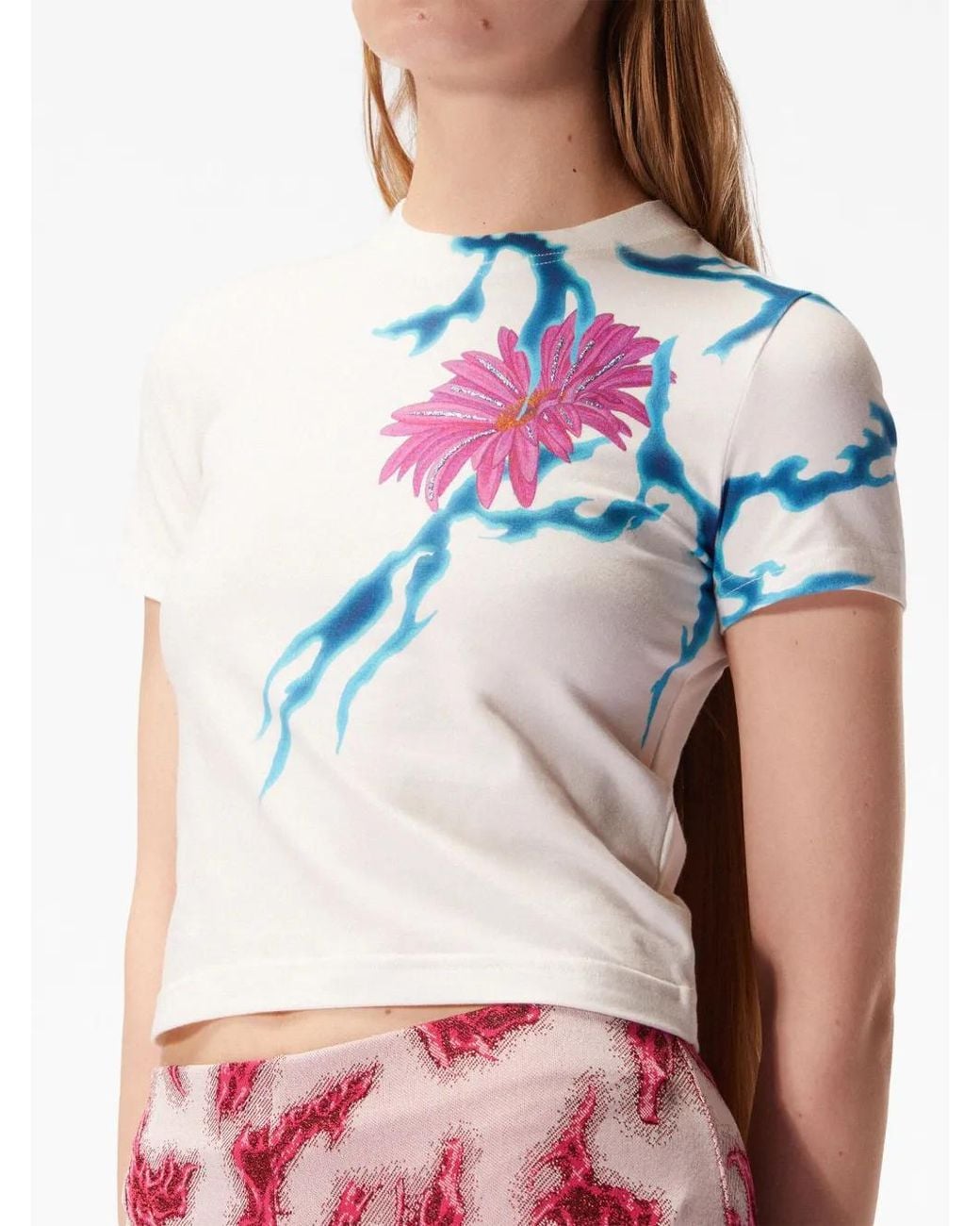 MACCAPANI Blue Baby Cropped T-Shirt