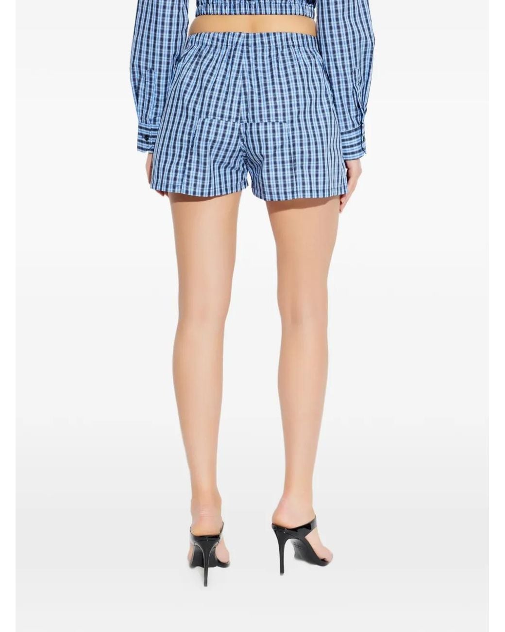 Vetements Blue Karierte Boxershorts