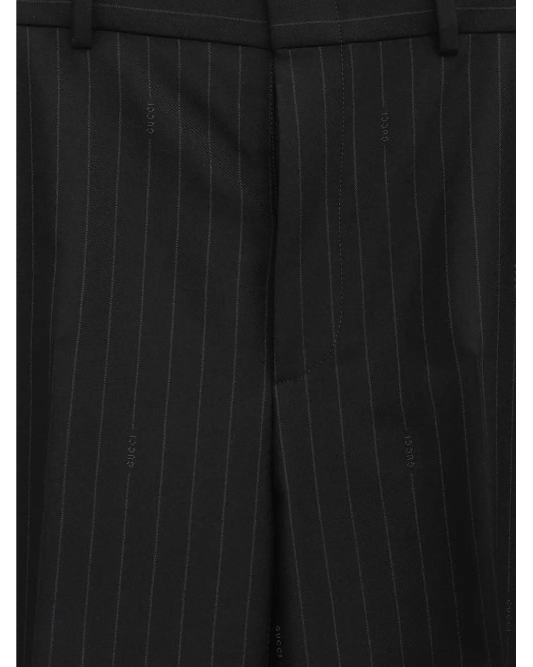 Gucci Black Pinstripe-Pattern Trousers