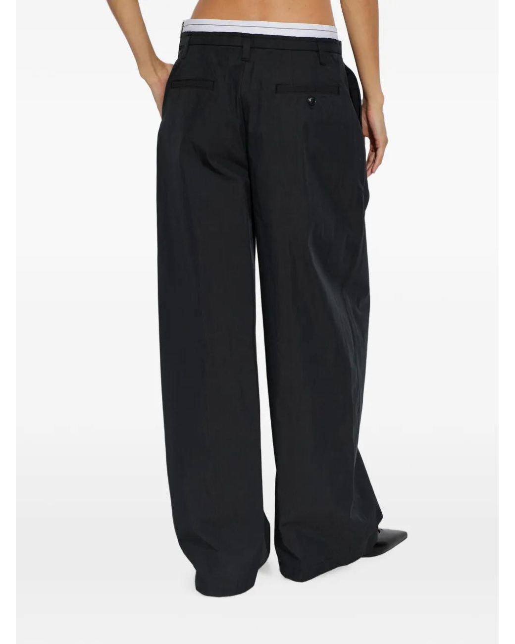 Alexander Wang Black Pantalon Court À Taille À Logo