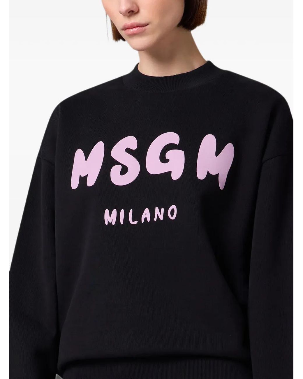 MSGM Black Logo-Print Sweatshirt