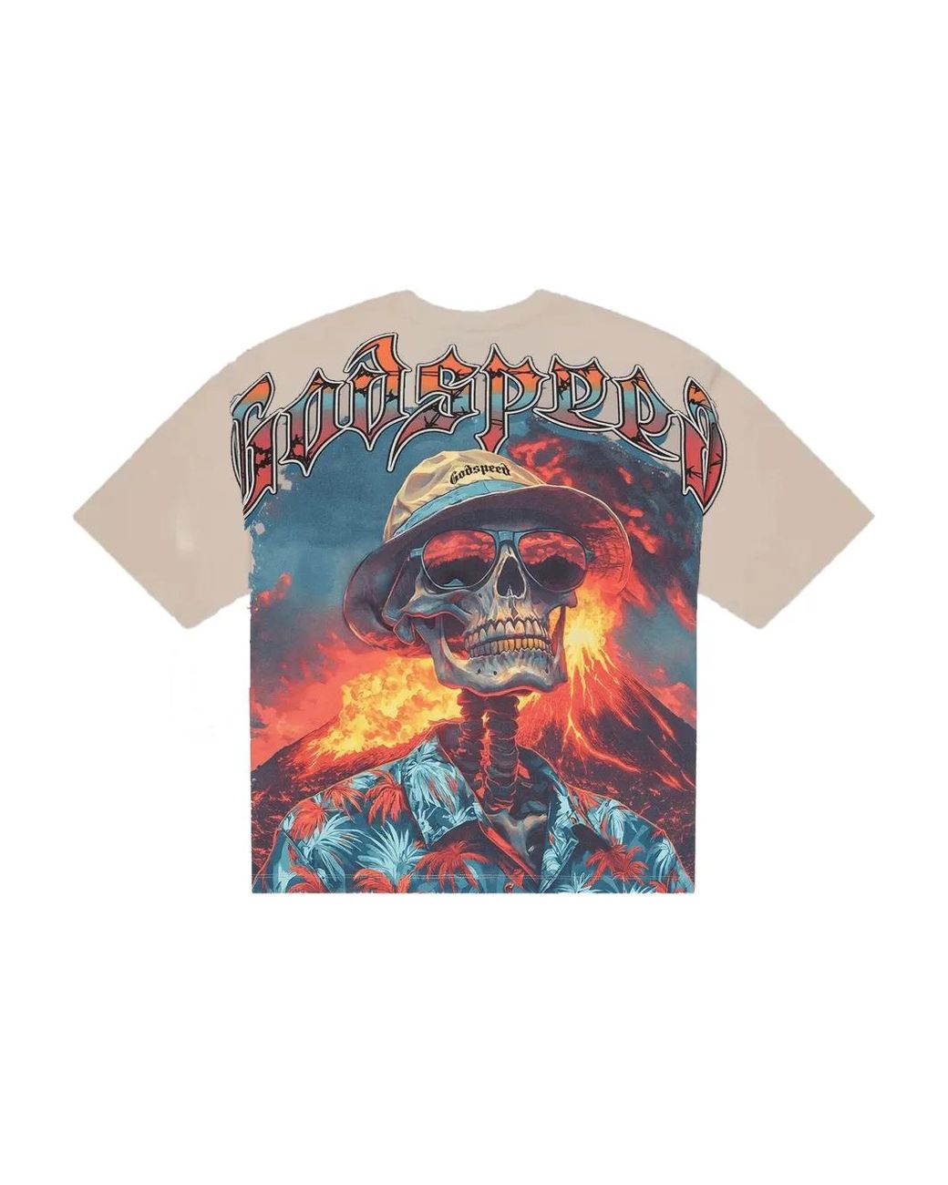 Godspeed Skull Volcano T-Shirt in White for Men | Lyst