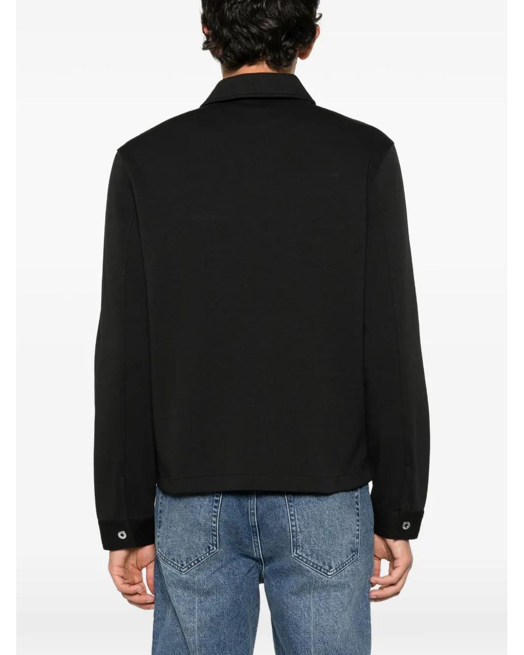 Michael Kors Black Logo-Plaque Press-Stud Shirt for men