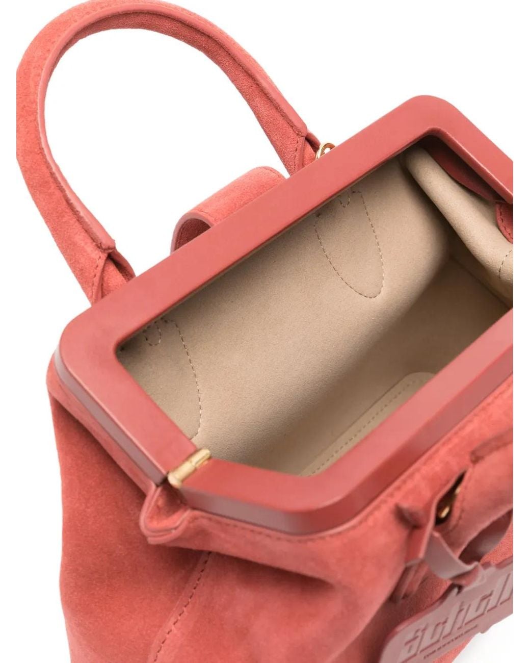 Schell Red Logo-Plaque Top-Handle Tote Bag