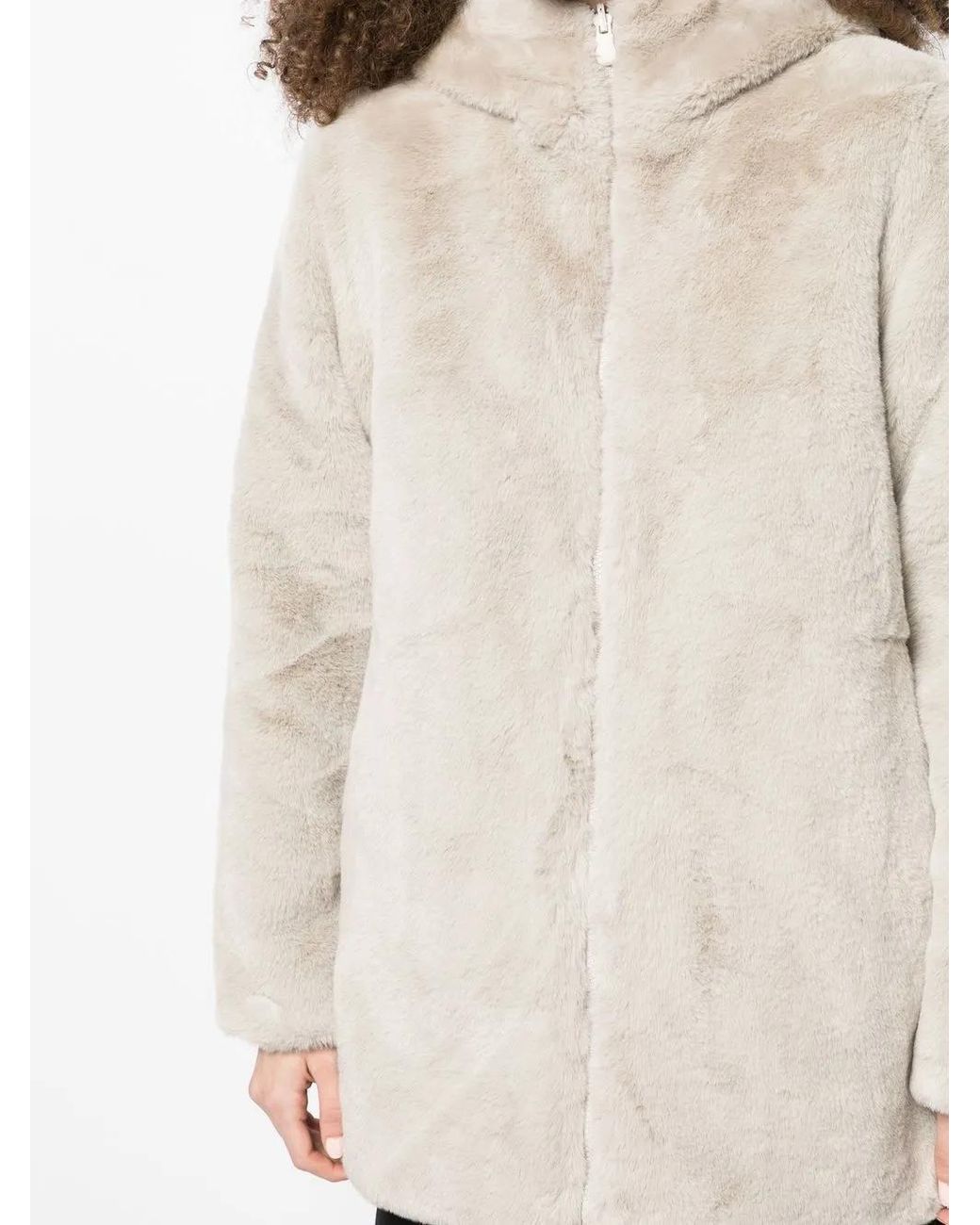 Save The Duck Natural Reversible Padded Faux-Fur Zipped Coat
