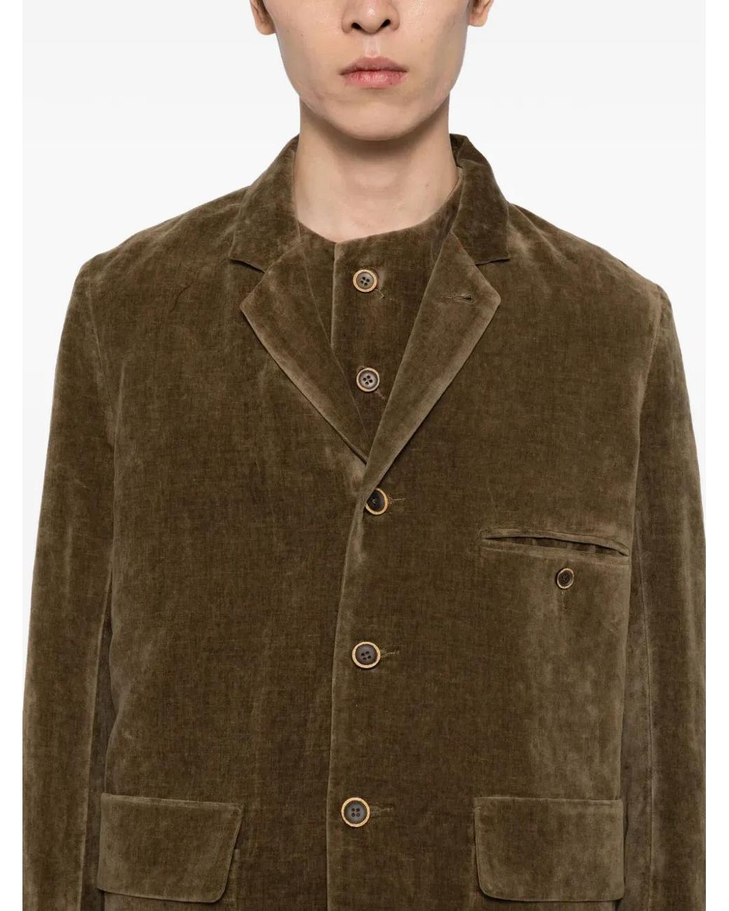 Uma Wang Brown Veste À Boutonnière for men