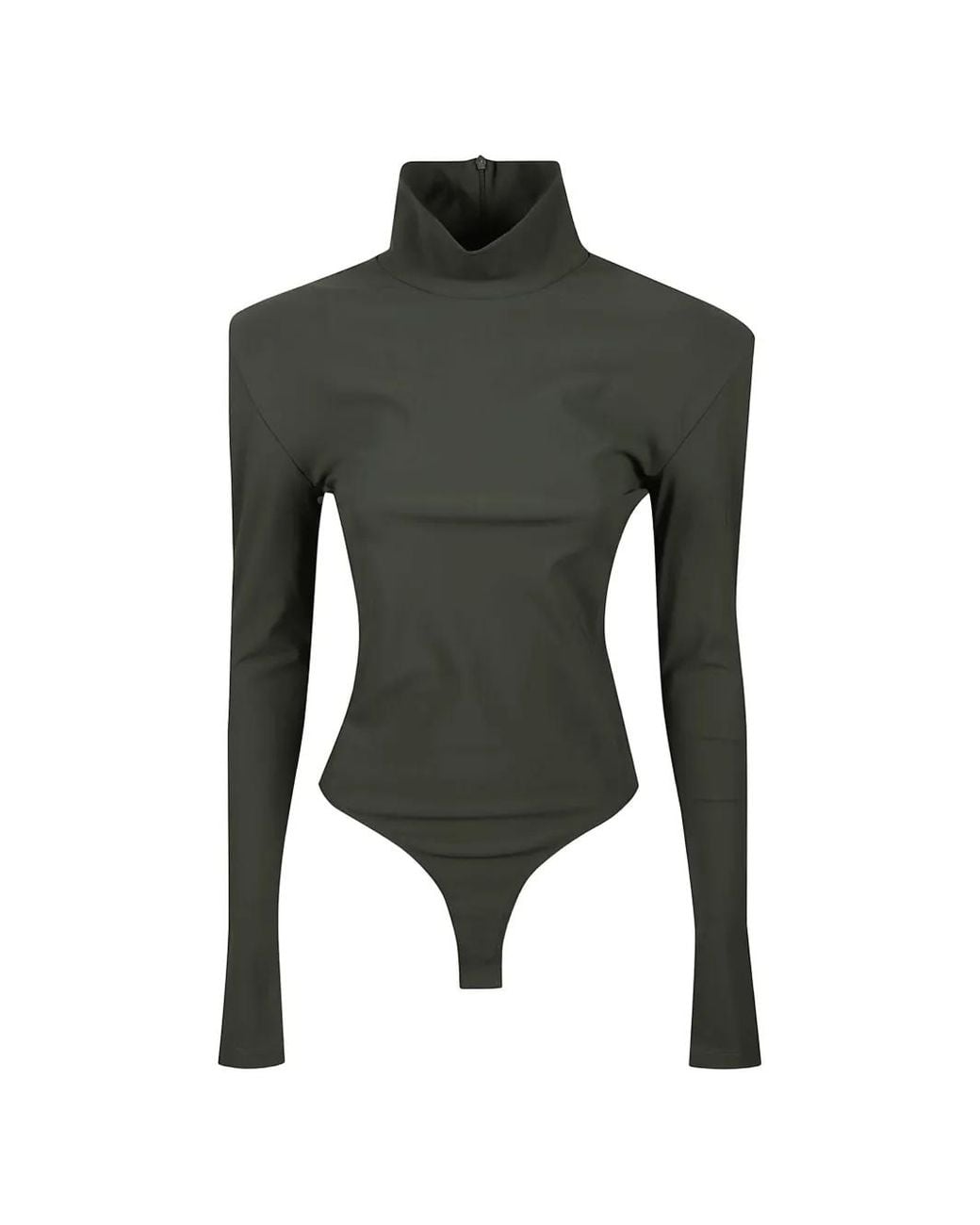 IRO Black Padded-Shoulder High-Neck Bodysuit
