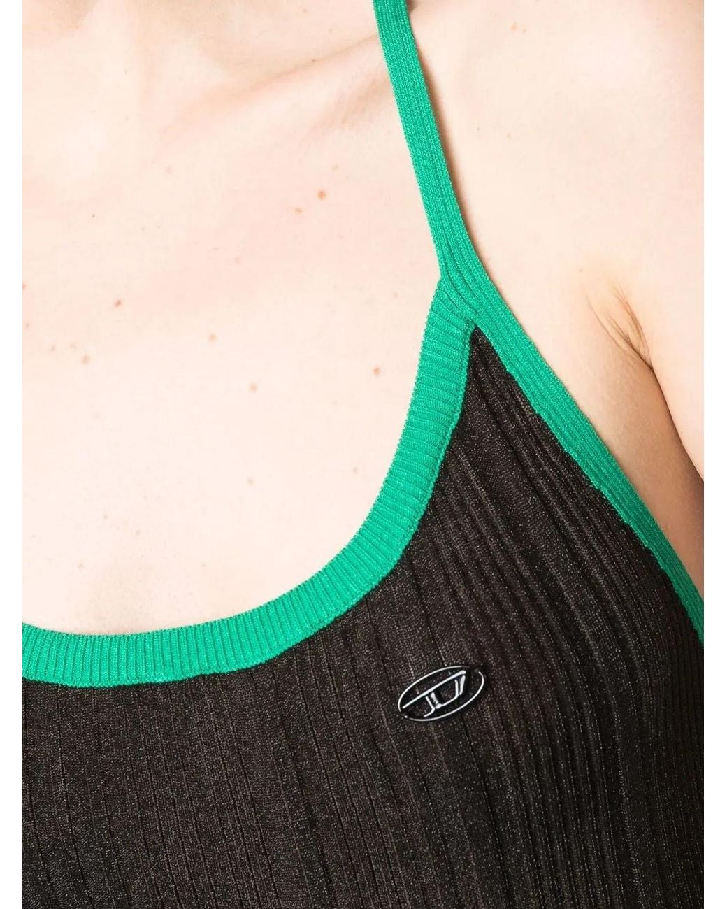 DIESEL Black Pleated Two-Tone Vest