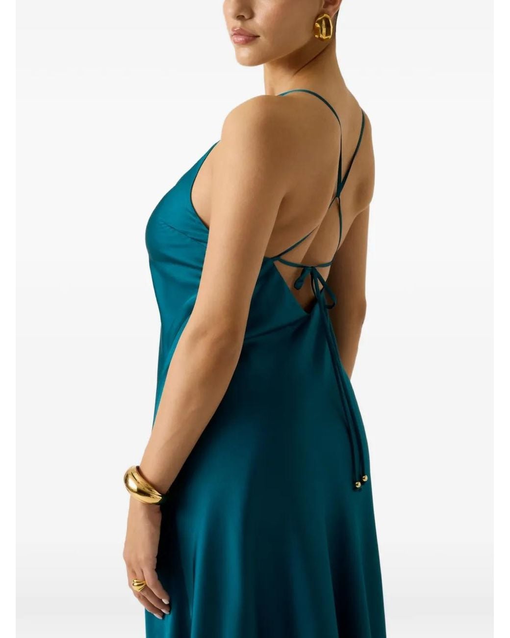 MARCIANO BY GUESS Blue Maxi Floral-Print Dress