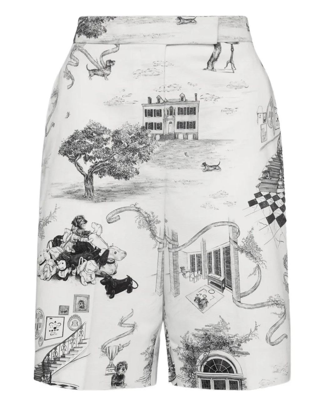 Thom Browne Gray Canvas Hector Toile Bermuda Shorts
