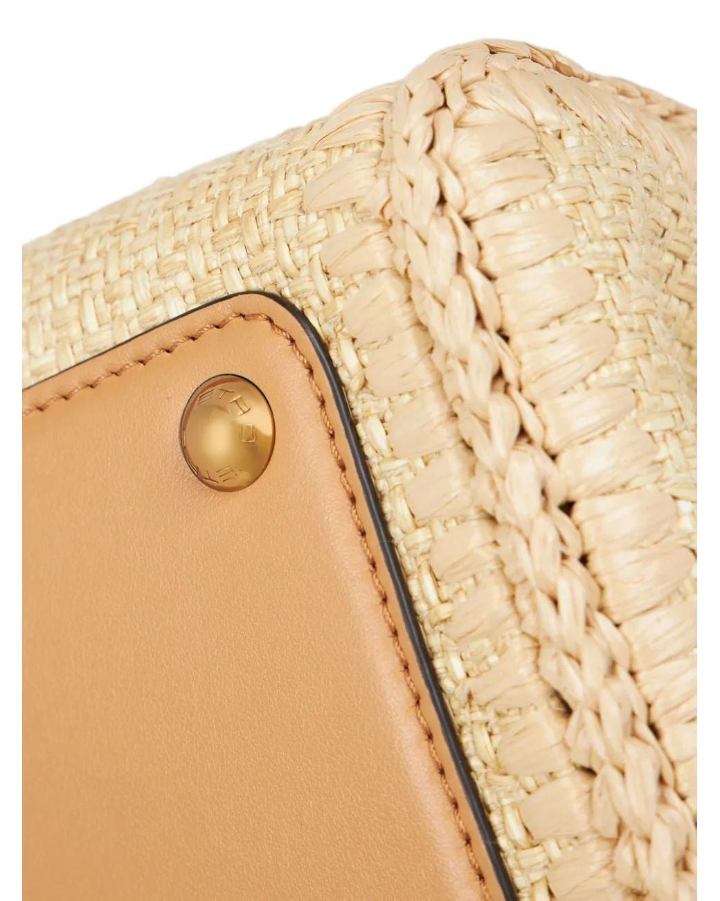Etro Natural Medium Raffia Vela Bag