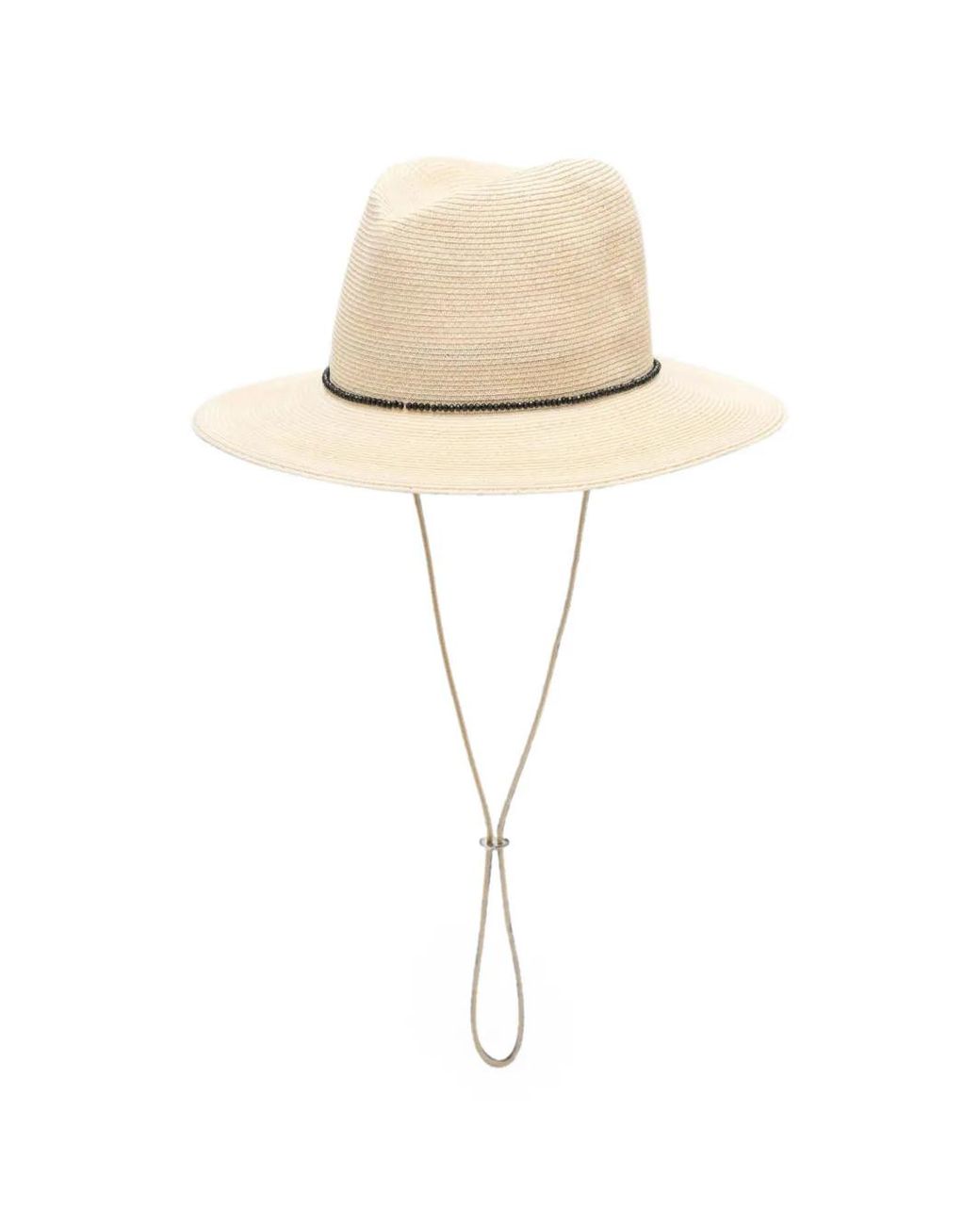 Undercover Natural Bead-Embellished Wide-Brim Hat for men
