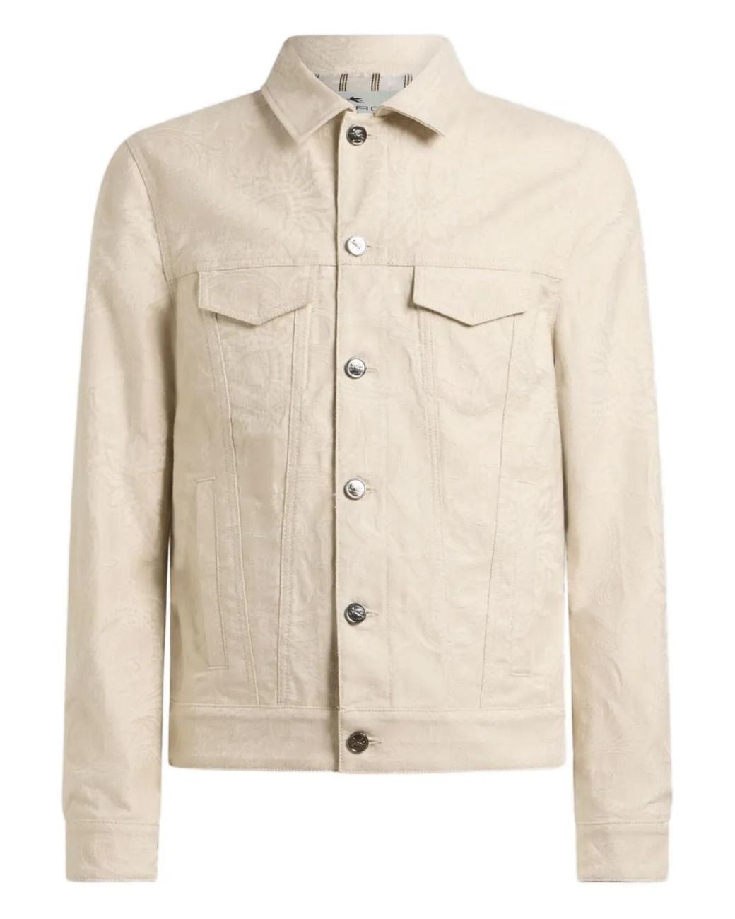 Etro Natural Jacquard Paisley Denim Jacket for men