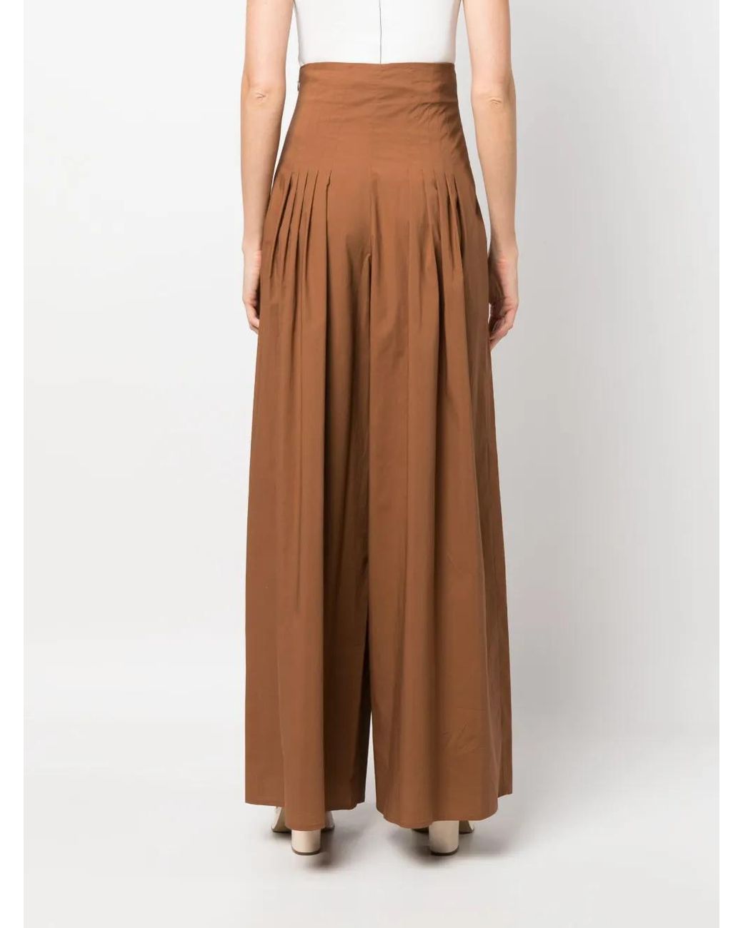 FEDERICA TOSI Brown High-Waisted Palazzo Trousers