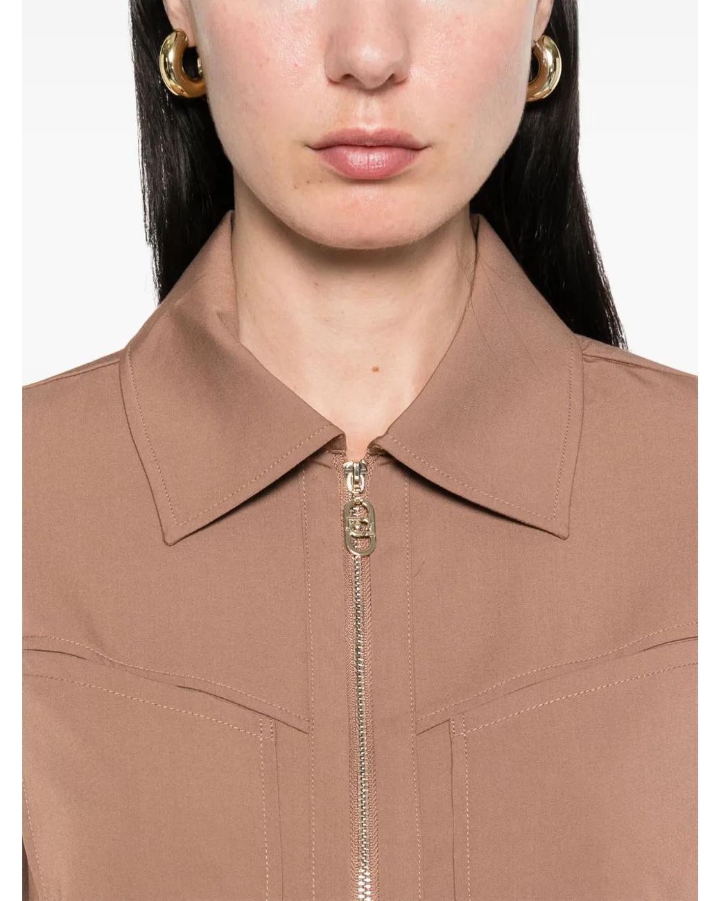 Liu Jo Brown Half-Zip Playsuit