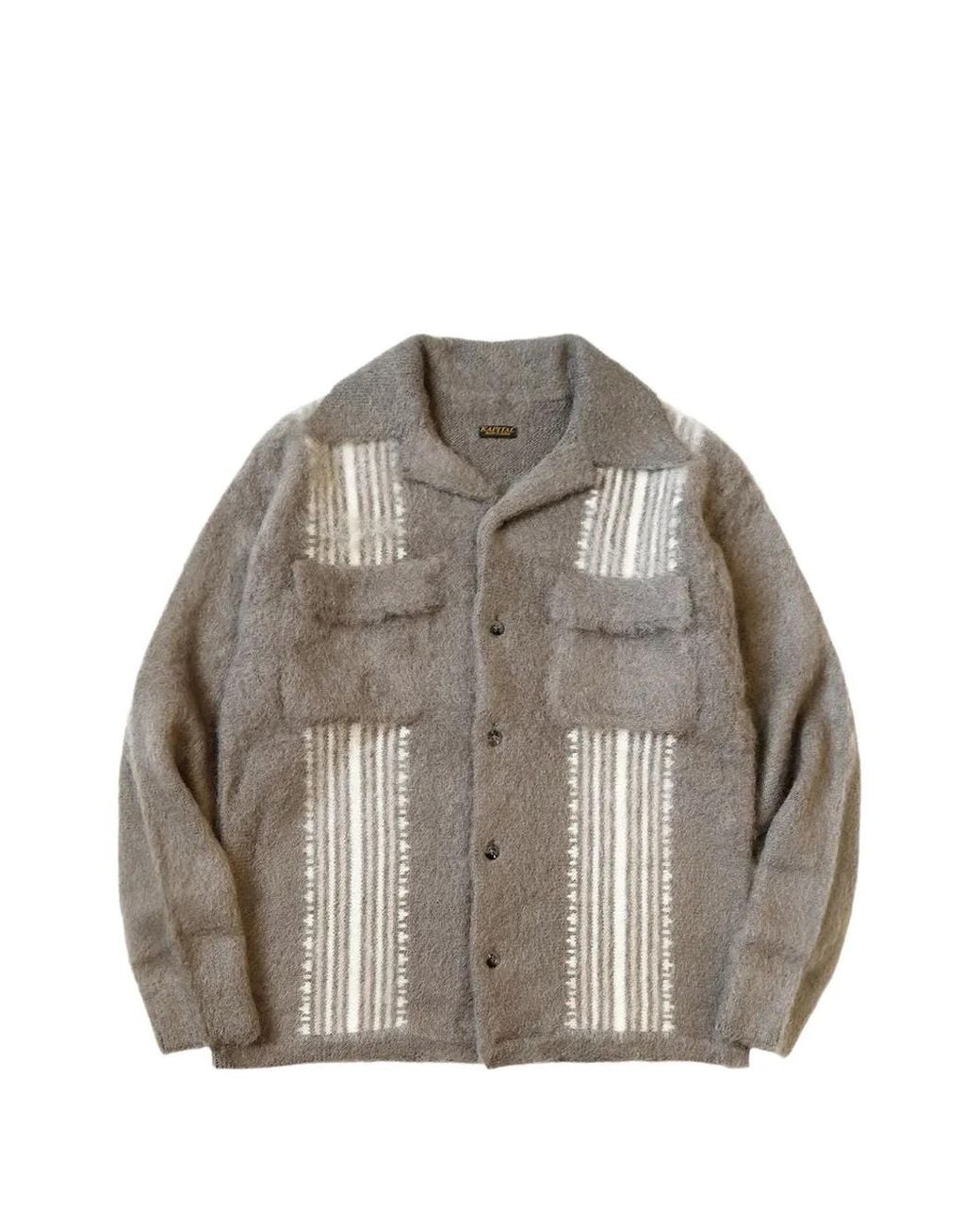 Kapital Gray 7G Mohair Knit Board Shirt for men