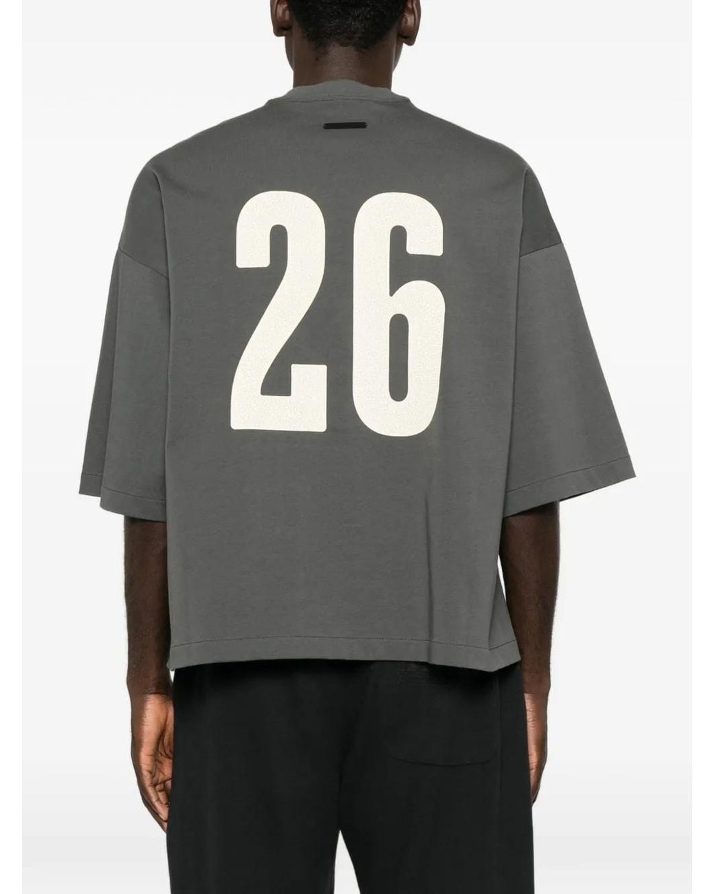 Fear Of God Black Merch Logo-Patch T-Shirt for men