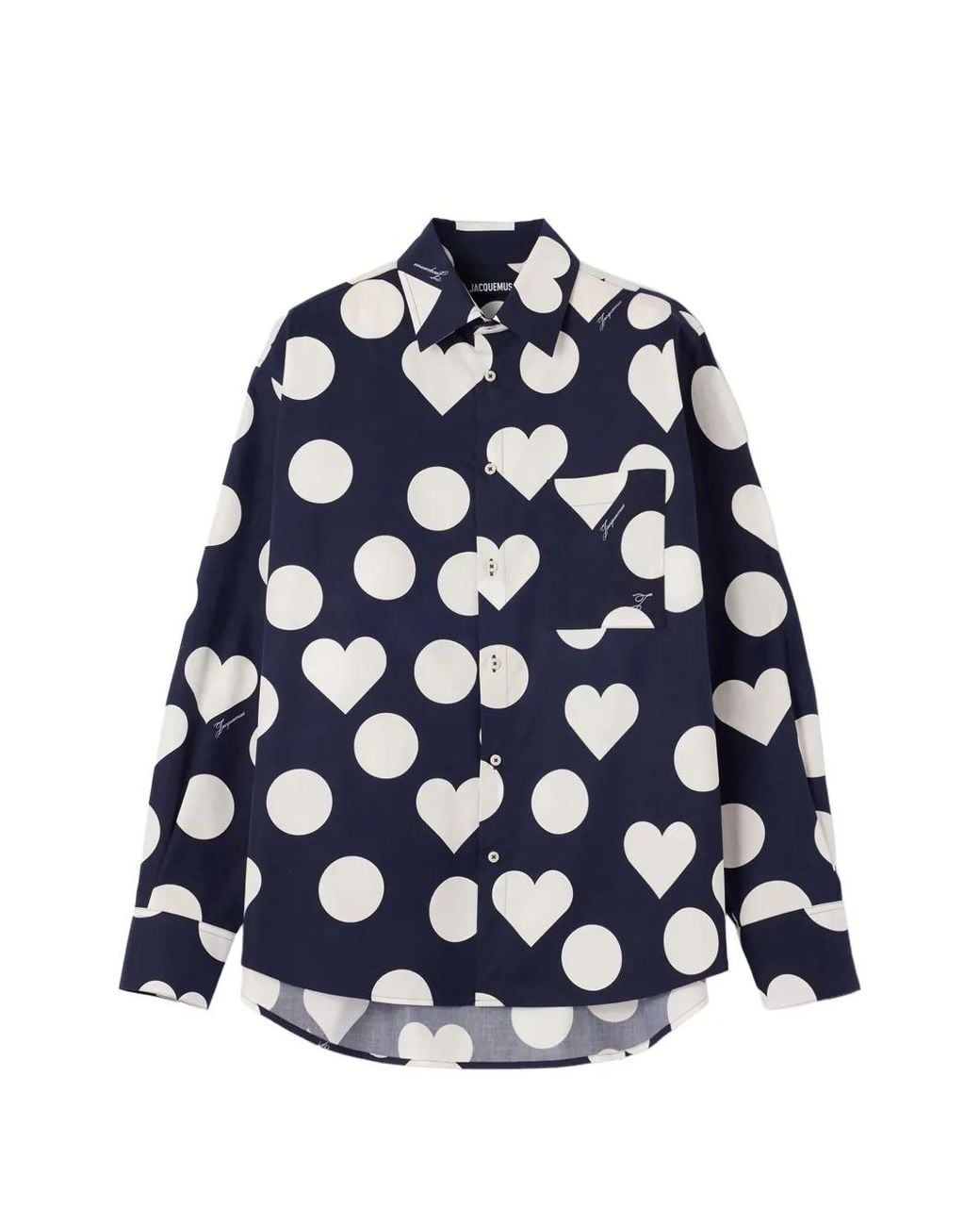 Jacquemus Blue Silk And Nylon Point Collar Shirt for men