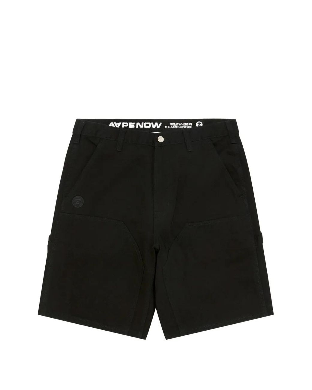 Aape By A Bathing Ape Black Logo-Embroidered Cotton Shorts for men
