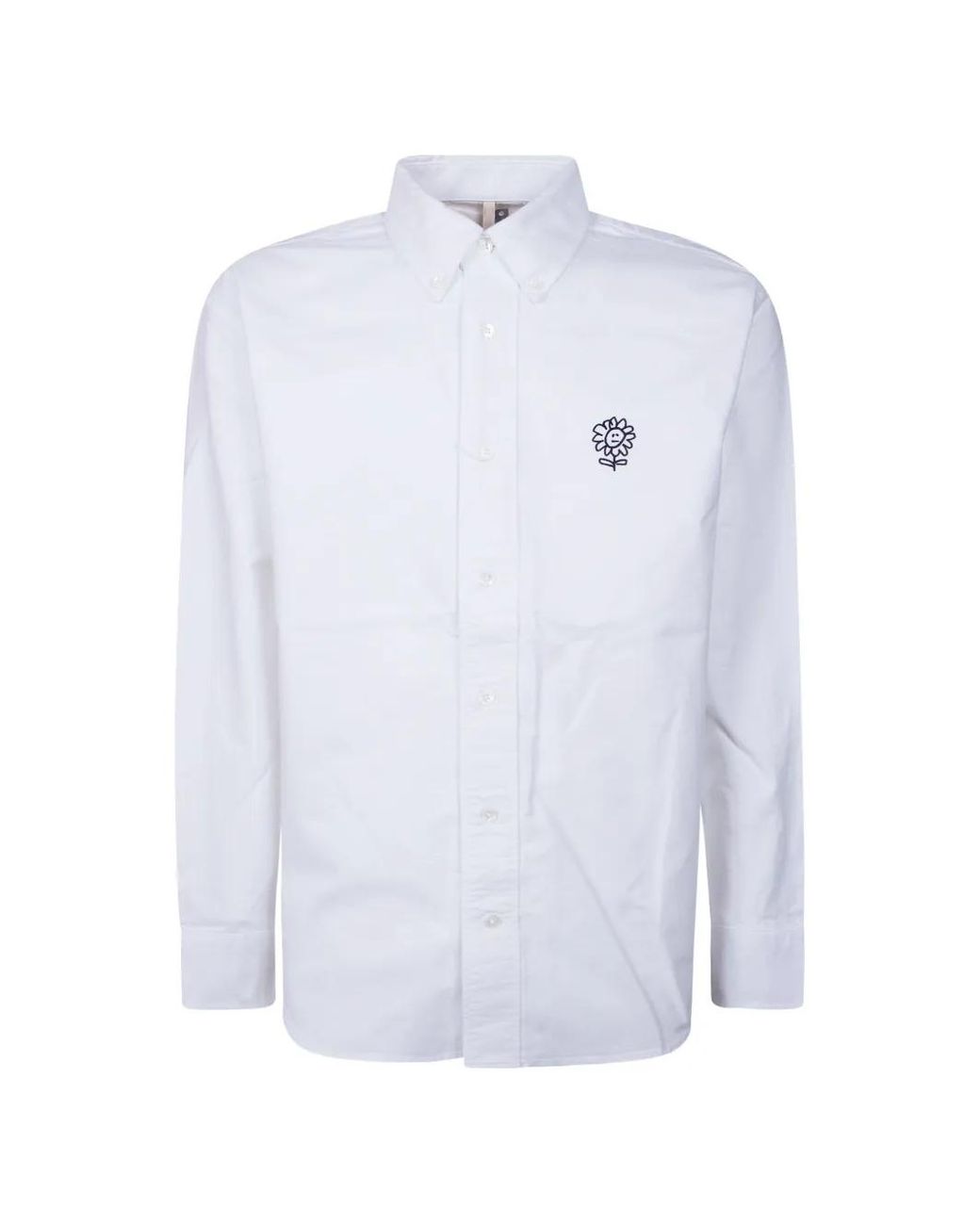 sunflower White Buttoned Embroidered Shirt for men