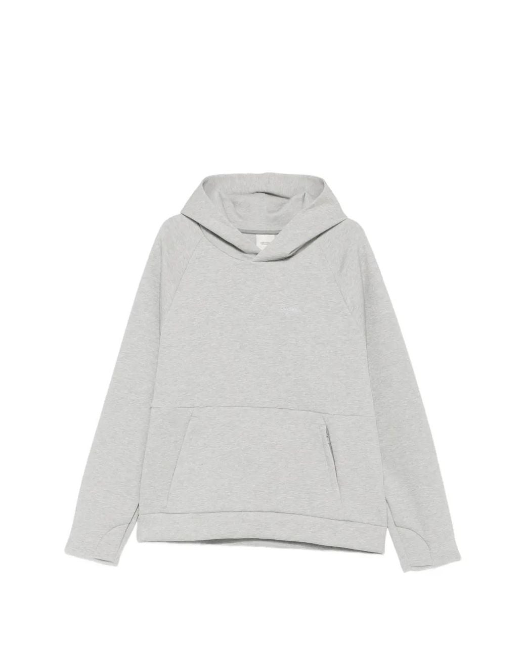 Calvin Klein White Raglan-Sleeve Pouch-Pocket Hoodie for men