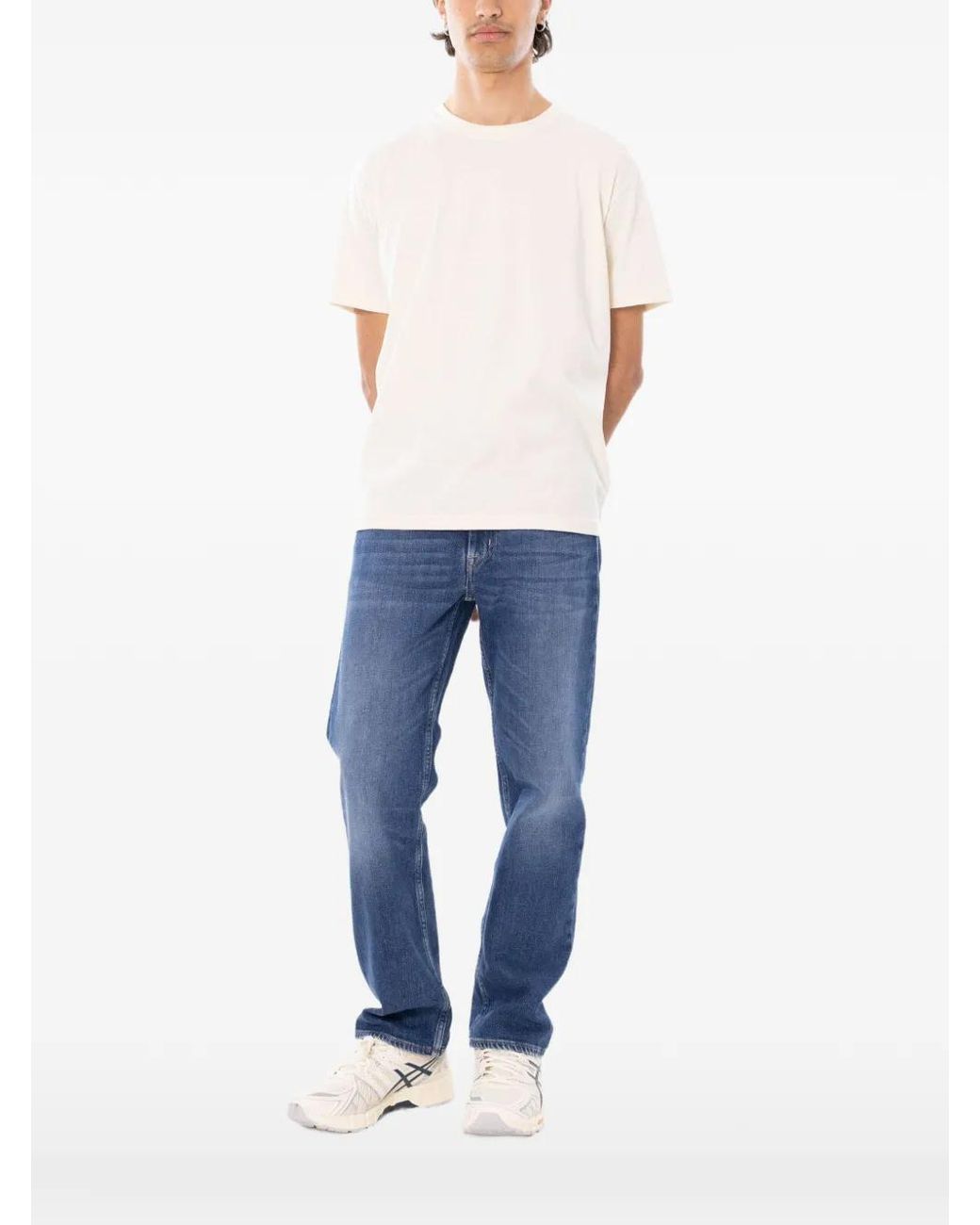 CYCLE White T-Shirt Ample À Logo for men
